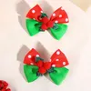 Acessórios para o cabelo 2pcs de Natal Prinha arcos clipe de gesta de fita de fita de cabelo barrettes boutique menina gancho de cabeça