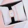 Zegarwatches kobiet mody swobodny zegarek luksusowy skórzany zespół kwarc kwadratowy cukierki kolorowe zegarki Temperament Bracele for Ladies prezent reloJ