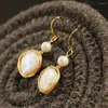 Pendientes colgantes Moda Barroco Natural Perla cultivada de agua dulce Regalos navideños de Halloween Gancho Diy Ear Stud Joyería Regalo Acuicultura