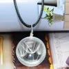 Anhänger Halsketten Runde Löwenzahn Getrocknete Blume Halskette Charm Naturglas Cabochon Transparent Lucky Wish Ball Schmuck