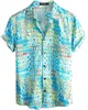 القمصان غير الرسمية للرجال صيف قميص هاواي 3D خمر النمط الرجال نساء ملابس شاطئ شاطئ قصير الأكمام بلوزة الموضة