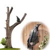 Objets décoratifs Figurines Faux Corbeau Résine Statue Oiseau Corbeau Sculpture Corbeaux Extérieurs Halloween Décor Créatif pour Jardin Cour Décoration Animale 230411