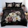 Bedding Sets 3D Pink Rose Custom Duvet Cover Set White Bed Linens 203x230 Full Twin Size Quilt Covers Bedspread Home Texitle