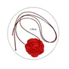 Choker 1 PC Big Rose Collier Romantique Fleur Doux Réglable Mince Corde Chaîne De Mode De Mariage Pour Les Femmes