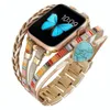 Sieraden lederen band voor Apple Watch Ultra 2 49 mm 45 mm 41 mm 44 mm 40 mm 42 mm 38 mm vervangende armband polsband iWatch 9 8 7 6 SE 5 4