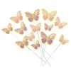 Forniture per feste Stamping Oro Purple Pink Butterfly Cake Topper DECORAZIONI CUPCAKE 3D per il matrimonio di compleanno da ragazza principessa C1Q0