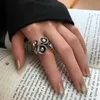 Band Rings Thai Silver Color Personality Design Oregelbundet Twist Oval Wide Ring for Women Men Fashion Creative High Quality JewelryGifts P230411