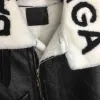 Cappotti giacca in pelle da donna firmati invernali Giacche da motociclista in pelle di pecora con pelliccia con cuciture con logo di alta qualità S-XXL