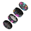 New Smoking Style Metal Spice Herb Grinder With Pollen Catcher 63 MM 4-Layer Sharp Teeth Zine Alloy Tobacco Herb Grinders Miller 6pcs per Display Box