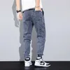 Jeans pour hommes automne Cargo hommes Streetwear Denim survêtement pantalon hommes coréen Hip Hop pantalons de survêtement Baggy Harem Jean pantalon grande taille 7XL 8XL