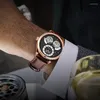 Armbanduhren 2023 AILANG Marke Herren Automatische Mechanische Uhr Doppeltes Schwungrad Wasserdichte Steampunk Business Uhr Rom Relo