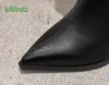 Geklede schoenen Slanke gesplederen rechte laarzen Sexy spitse neus taps toelopende kniehoge laars Party Boots2023 Zapatos Para Mujere 231110