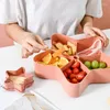 Storage Bottles Compartment Food Tray Dried Fruit Snack Plate Appetizer Serving Platter For Party Candy Pastry Nuts Dish