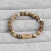 Strand 1PCS Natural Stone Beaded Bracelet Retro And Simple Versatile Inspirational Faith Niche Design Stacked Calm Temperament