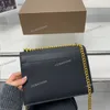 女性デザイナーブラックホワイトスプリットサンセットフラップバッグ熟成金色の手紙メタルハードウェアチェーンマルチポッシュ22x14cm豪華なクロスボディショルダーハンドバッグ財布