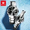 Zegarek na rękę Olevs Modna miłośnicy zegarki dla mężczyzn Wodoodporne arabskie zegar srebrny ze stali nierdzewnej para pary dam kwarcowy na rękę 230410