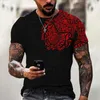 Herren-T-Shirts 2023 Sommer-Weinlese bedrucktes Herren-T-Shirt Street Clothing Totem Black Top Large Casual Harajuku Pullover