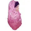 Etniska kläder Hijab Veil Flower Fashion Paillette Long Scarf Head Wrap Wedding Turbans For Women