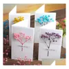 인사말 카드 꽃 gypsophila 말린 꽃 필기 축복 생일 선물 카드 초대장 SN298 드롭 배달 홈 DHJFN