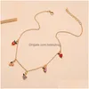 Hangers Sweet Women Fashion Crystal Apple Cherry Grape Fruit Fruit ketting voortreffelijke gouden ketenen sieraden geschenken drop levering home tuin dhtfo