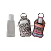 117 Nya stilar Neoprene Hand Sanitizer Bottle Holder Keychain Väskor 30 ml flaskor med baseball Keychains Butterfly Leopard Pattern Key DHZF5