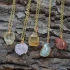 Pendant Necklaces Round Lemon Quartz / Cirtrine Red Agate /rose /Prehnite Pendants With Gold Electroplated Wire Wrap Jewelry MakingPendant