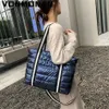 Evening Bags Quilted Tote Bag Padded with Down Cotton Women Shoulder Winter Trend Padding Handbag Purses Shopper 231110