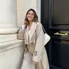 Mulheres jaquetas cáqui casual lapela duplo breasted trench jaqueta outono inverno moda cortada ervilha casaco outwear com cinto 231110