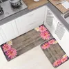 Halılar 3D Daisy Mutfak Mat Yatak Odası Açık Giriş Poseror Ayçiçeği Ahşap Tahıl Oturma Odası Halı Banyo Anti-Slip Başucu Halı