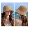 Stingy Brim Hats Simple Girl Sun Hat Wide Brim Floppy Summer Hats for Women Beach Panama Straw Dome Weave Bucket Hat Femme Shade Hat Women Hats 230410