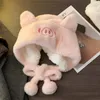 Bérets épaissi chapeau en peluche décontracté hiver chaud résistant au froid Bonnet casquettes mignon cochon coupe-vent Protection des oreilles femmes filles