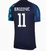 Coupe du monde 2023 Maillot de football de Croatie 22/23/24 Accueil 10 Modric 7 BREKALO # 11 BROZOVIC # 4 PERISIC Chemise extérieur # 9 KRAMARIC # 18 REBIC # 17MANDZUKIC Uniforme de football de l'équipe nationale