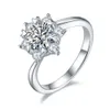 Moissanite Stone 2Solitaire Engement Ring Gioielli da sposa Sterling Sier Anelli di promessa