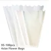 Opakowanie na prezenty 95-100pcs W pełni przezroczyste mini bukiet torebki pojedyncze róży torby kwiatowe papierowe zapasy kwiaciarni 230410