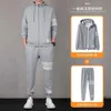 2023 Autumn/winter New Waffle Harbor Style Loose Solid Hooded Ins Fashion Mature Sweater Men's Set