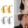 Stud Earrings Water Drop Shape Dome Ear Simple Unisex Jewelry Studs Stainless Steel Material