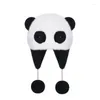 Bérets Panda chapeau en peluche pour femmes Parent-enfant automne et hiver Protection auditive originale Plus chapeaux de bombardier épaissi en velours