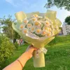 Decoratieve bloemen Handgebroken haakhaak Daisy Bouquet Melk katoen kunstmatig zelfgemaakte bloem creatief diy festival cadeau huisdecoratie