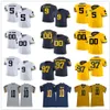 Juventude Mens Lady Michigan Wolverines Camisa de Futebol Tom Brady Desmond Howard Blake Corum Woodson JJ McCarthy Hassan Haskins Aidan Hutchinson Kids College Jerseys