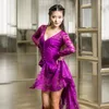 Stage Wear Black Purple Lace Latin Dresses For Dancing Dance Dress Women Modern Costumes Salsa Rumba