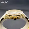 Wristwatches Watches Men Moissanite Gold Watch Day Date Diamond Unique Hip Hop Iced Out Jewelry Mens