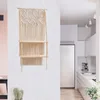 Tapestries Macrame Wall Hanging Plant Decor Shelf Indoor Outdoor Floating Wood Shelves Decorative Hand Made Rope Boho Shelving For Plants