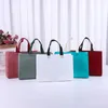 Shopping Bags Portable Reusable Bag 2024 Non-Woven Large-capacity Pouch Eco Folding Storage Convenient Handbags Solid Color