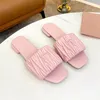 womens slippers designer flats sandals slides pantoufle ladies bedroom slipper Genuine Leathe Green Outdoor and indoor shoes