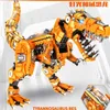 Panlos 611016 Mechanisch dinosaurusmodel Verlichtingsserie DIY Kleine deeltjesassemblage Speelgoed Bouwstenen Cadeau voor jongens 2065 stuks 231110