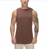 Herren-T-Shirts Herren Blank Baumwolle Lose Weste Lang Fitness Sport Hürde Bottoming Stretch Top Jugend Sommer