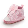 Primeiros Walkers Baby Sports Sapates Girls Bow Star Canvas Soft Non Slip Sole Walker Children's Casual Pré -Lalker Batismo