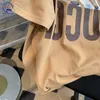 メンズTシャツKhaki半袖Tshirt女性の夏のデザインマイノリティのセンスピュアコットンアメリカンレトロレタープリントトップ230411