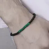 Urok bransoletki męskie 4 mm mała bransoletka z koralików naturalny cesarz Tiger Eye Turkusowy kamień Homme Brazalete dla chłopaka pulsera