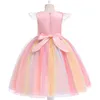 Flickans klänningar Purim Unicorn Girls Dress Kids Birthday Party Princess Costume For Halloween Cosplay Christmas Children Ball Stage Disfraz Mujer 231110